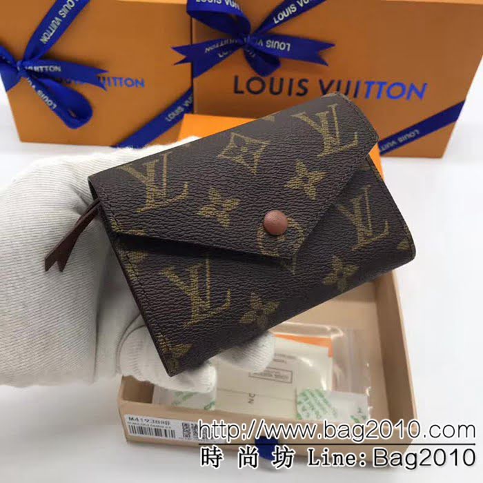 路易威登LV頂級原單 M41938啡色海外Monogram帆布Victorine錢夾 女士錢包 ZY1064